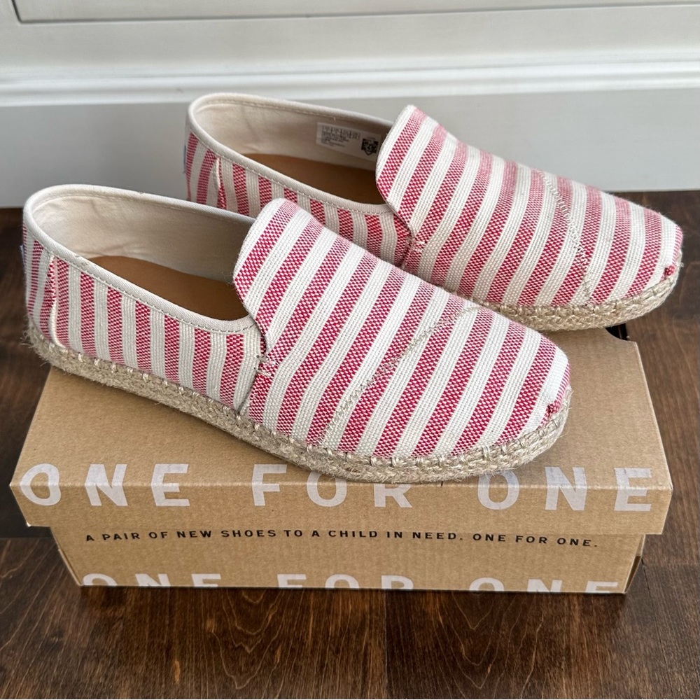 Toms • Deconstructed Alpargate Rope Espadrilles • Red Stripe - Picture 3 of 10